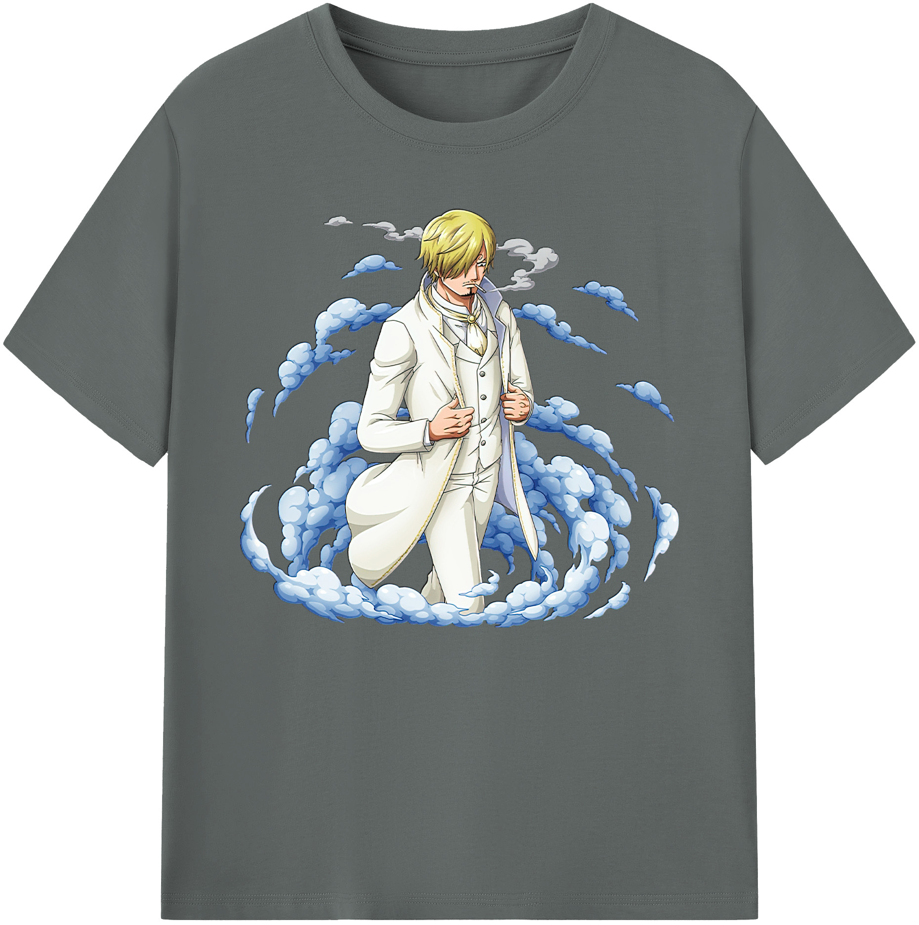 （画像用） ワンピース サンジ ONE PIECE Sanji 綿100％ メンズ半袖Tシャツ｜肌触りやわらか＆通気性